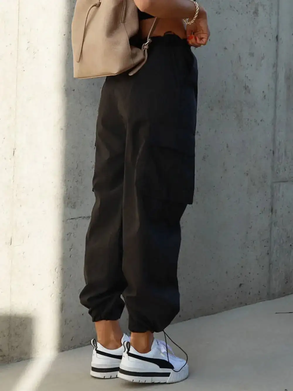 Drawstring Pocket Detail Pants