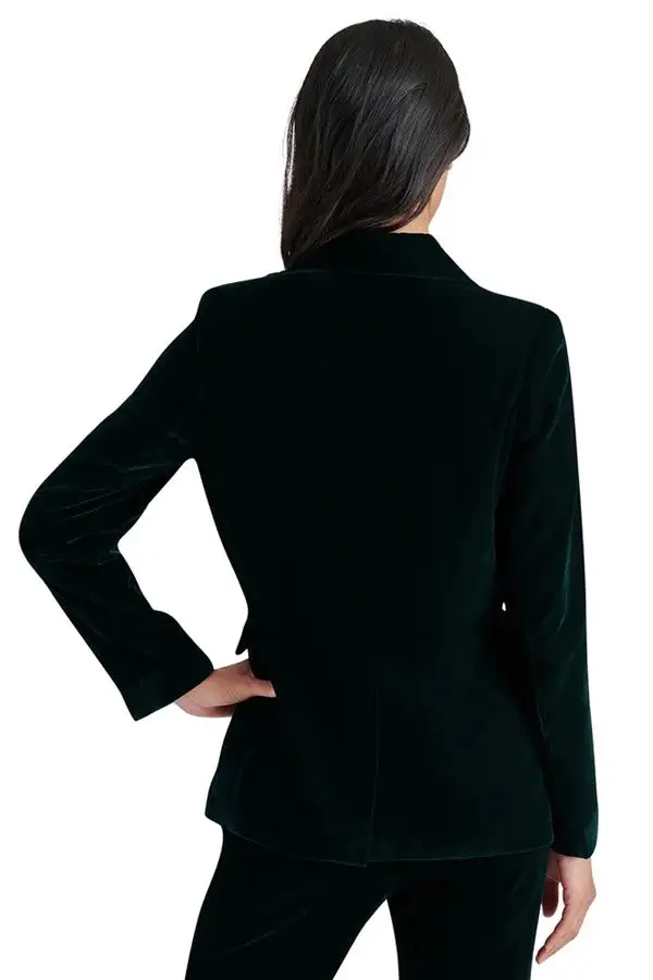 Deep Green Velvet Flared Trouser Blazer