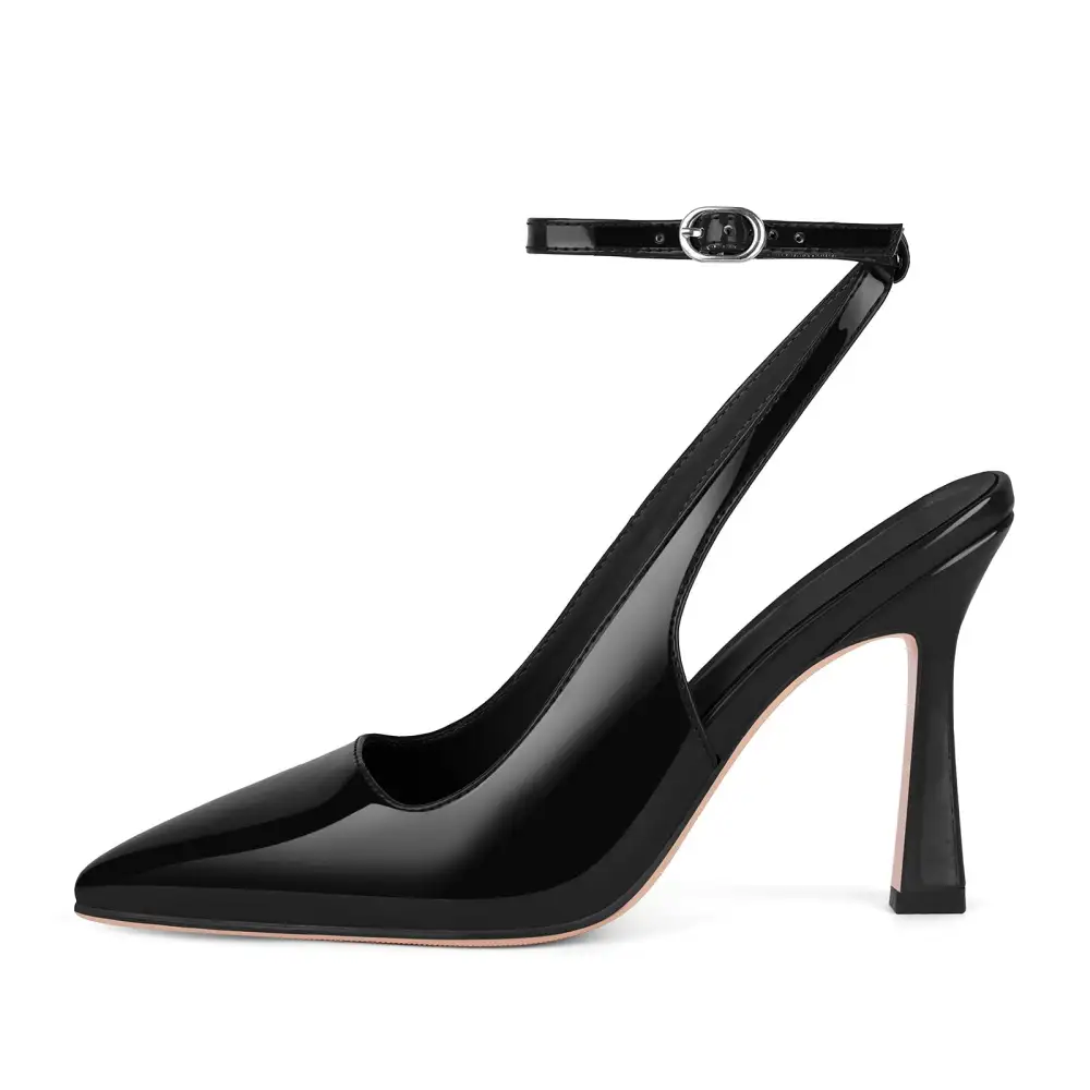Elegant Pointed Toe Stiletto Ankle Strap Pumps