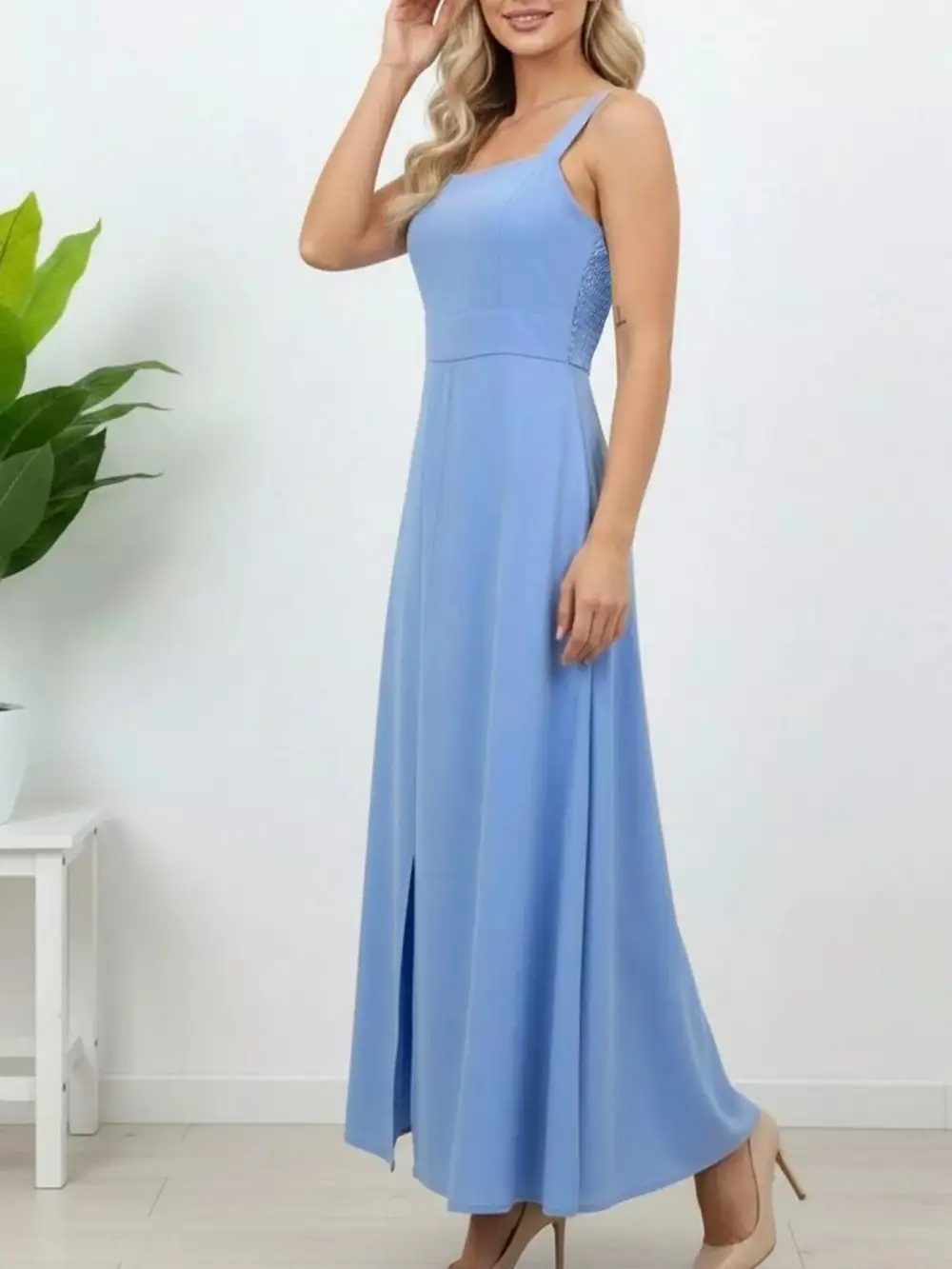 Clean Line Slit Maxi Dress