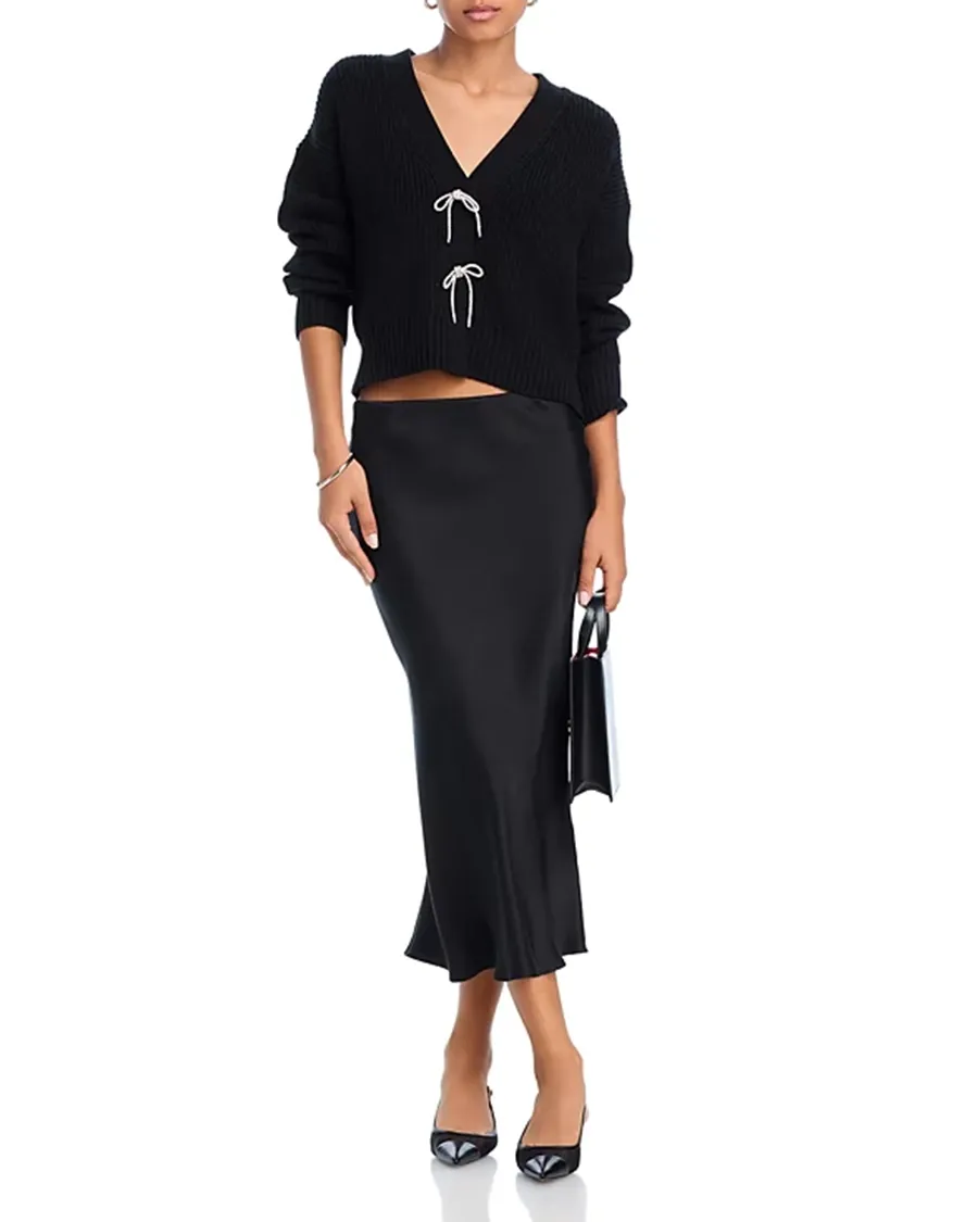 Sparkly Bow Embellished Cardigan