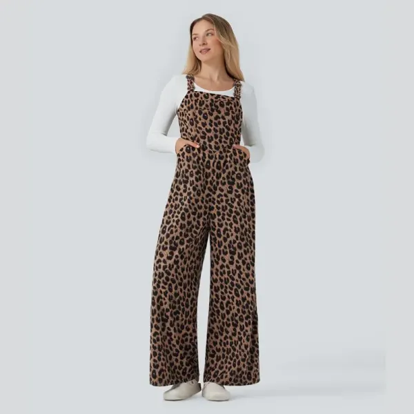 🔥Leopard Print Casual Overalls (With Pockets)