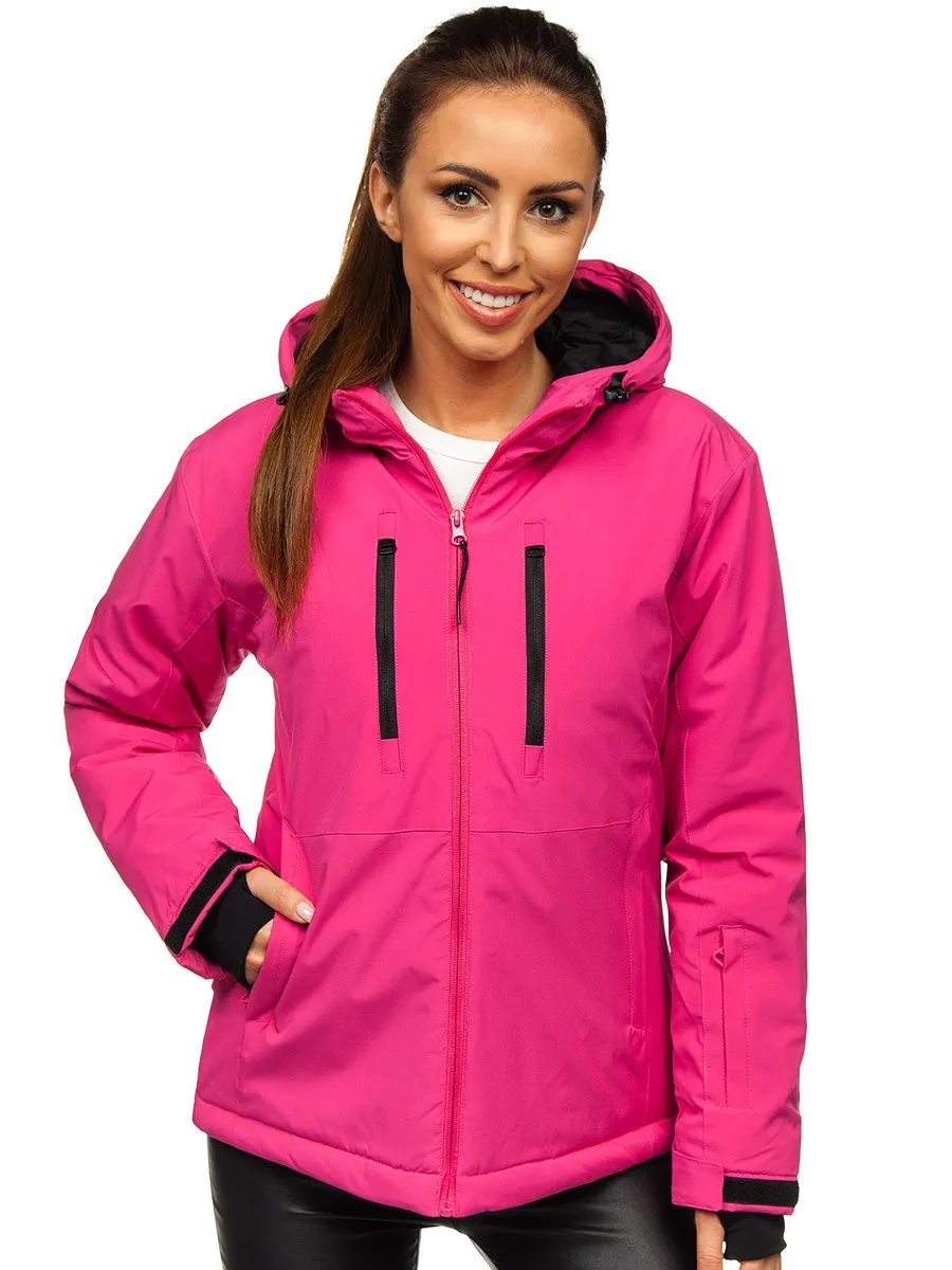Pink women's winter ski jacket
