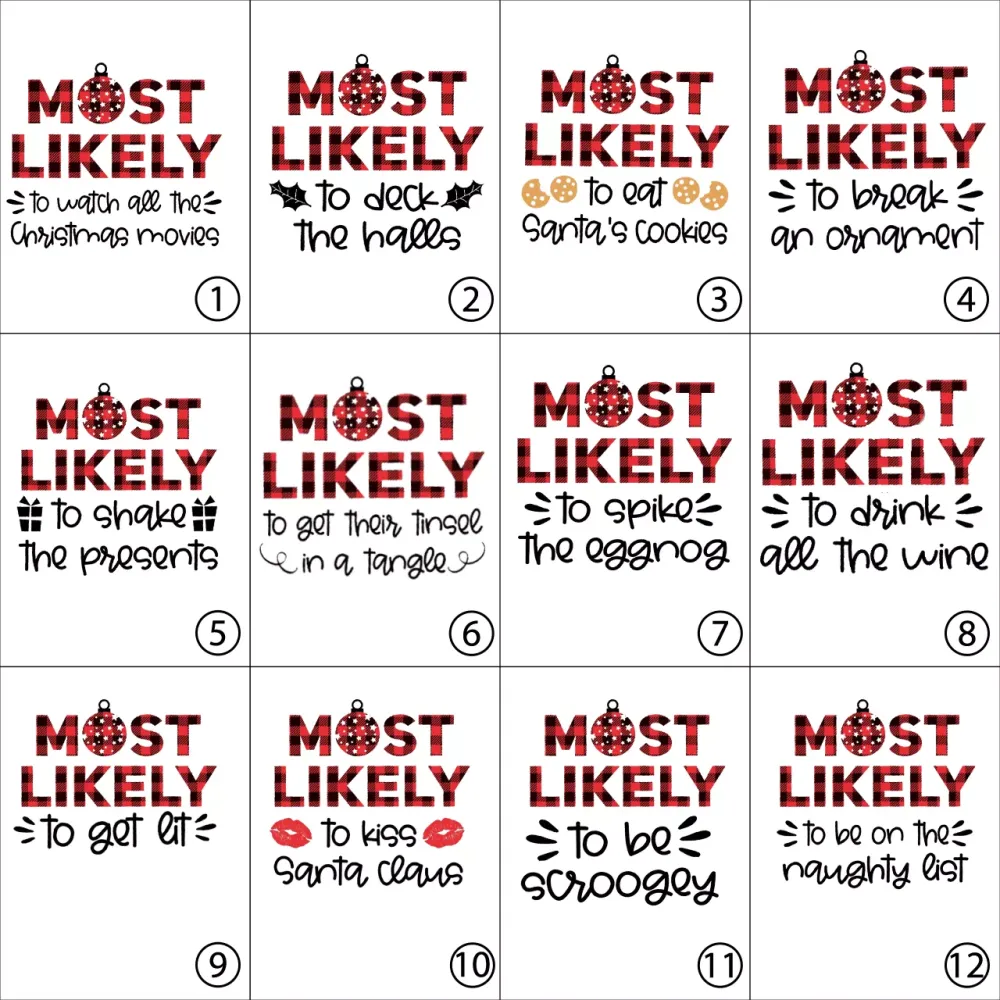 Most Likely Disco Ball Christmas Family Matching Pajamas（customizable）