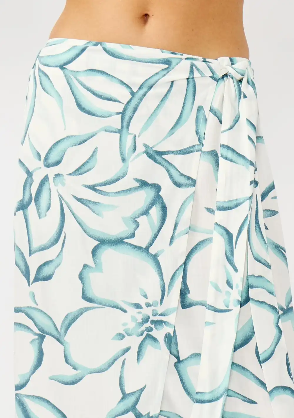 Asymmetric Tie Waist Skirt