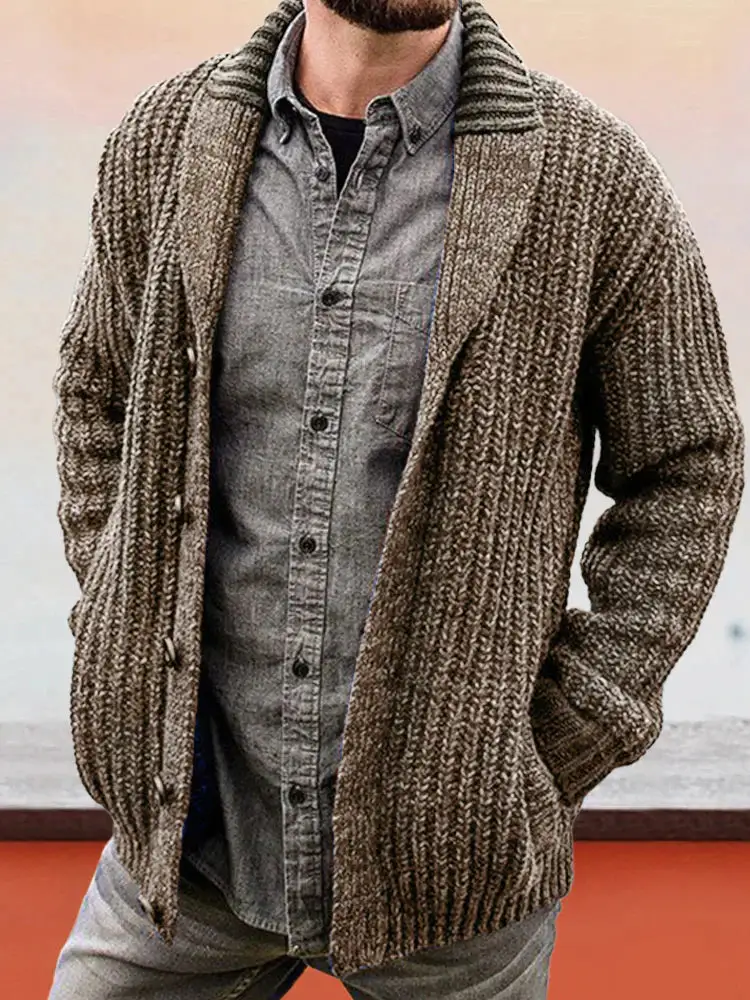 Solid Color Long Sleeve Slim Fit Knit Sweater Jacket