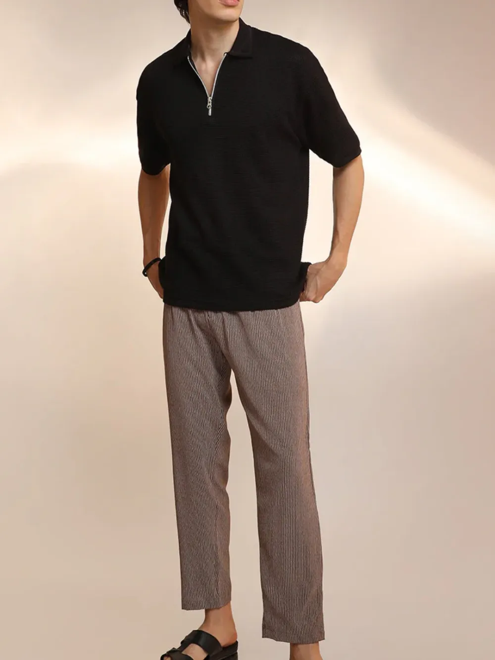 Grey Half Sleeve Polo T-Shirt