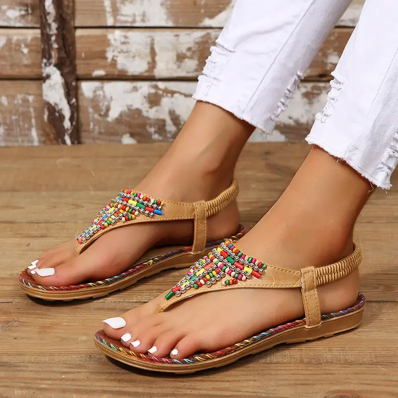 Pu Leather Flat Sandals