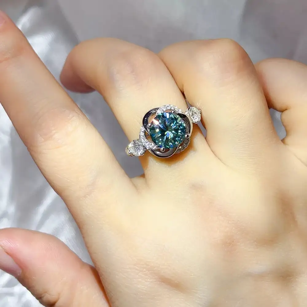 Understated Sterling Silver Moissanite Ring