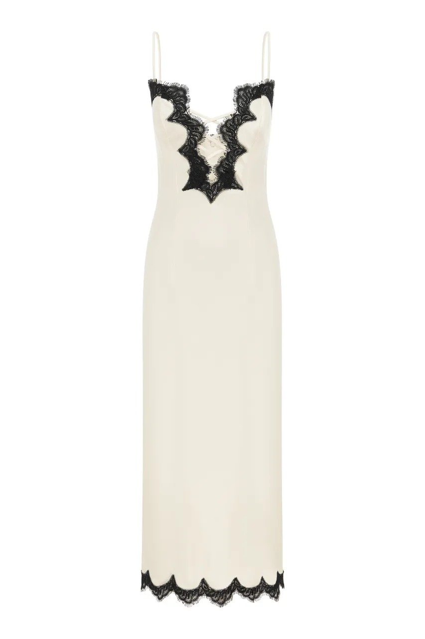 Lace Contrast Dress