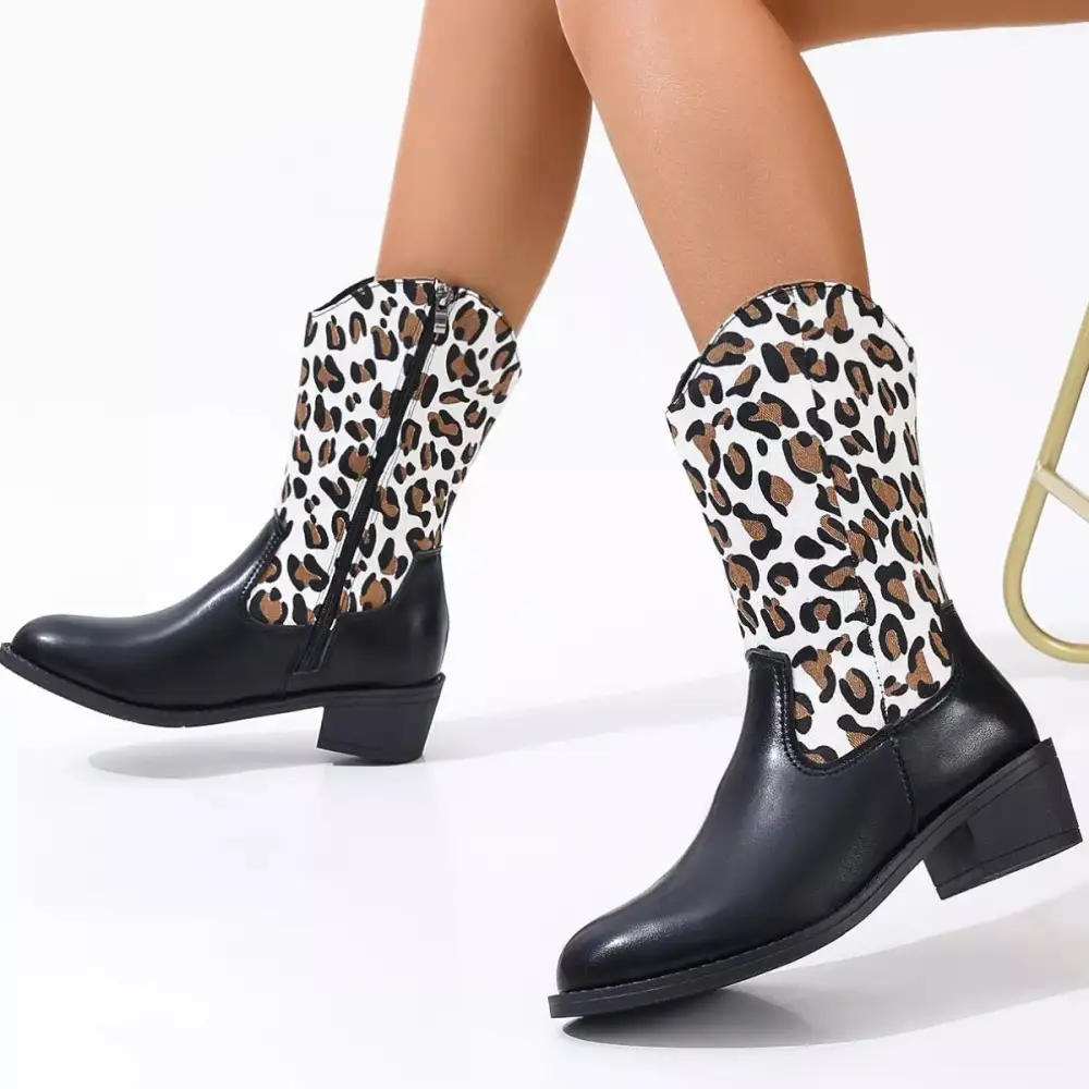 Point Toe Block Heels Boots