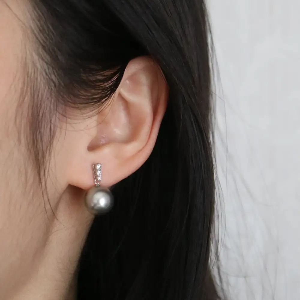 Diamond Accent Pearl Drop Earrings