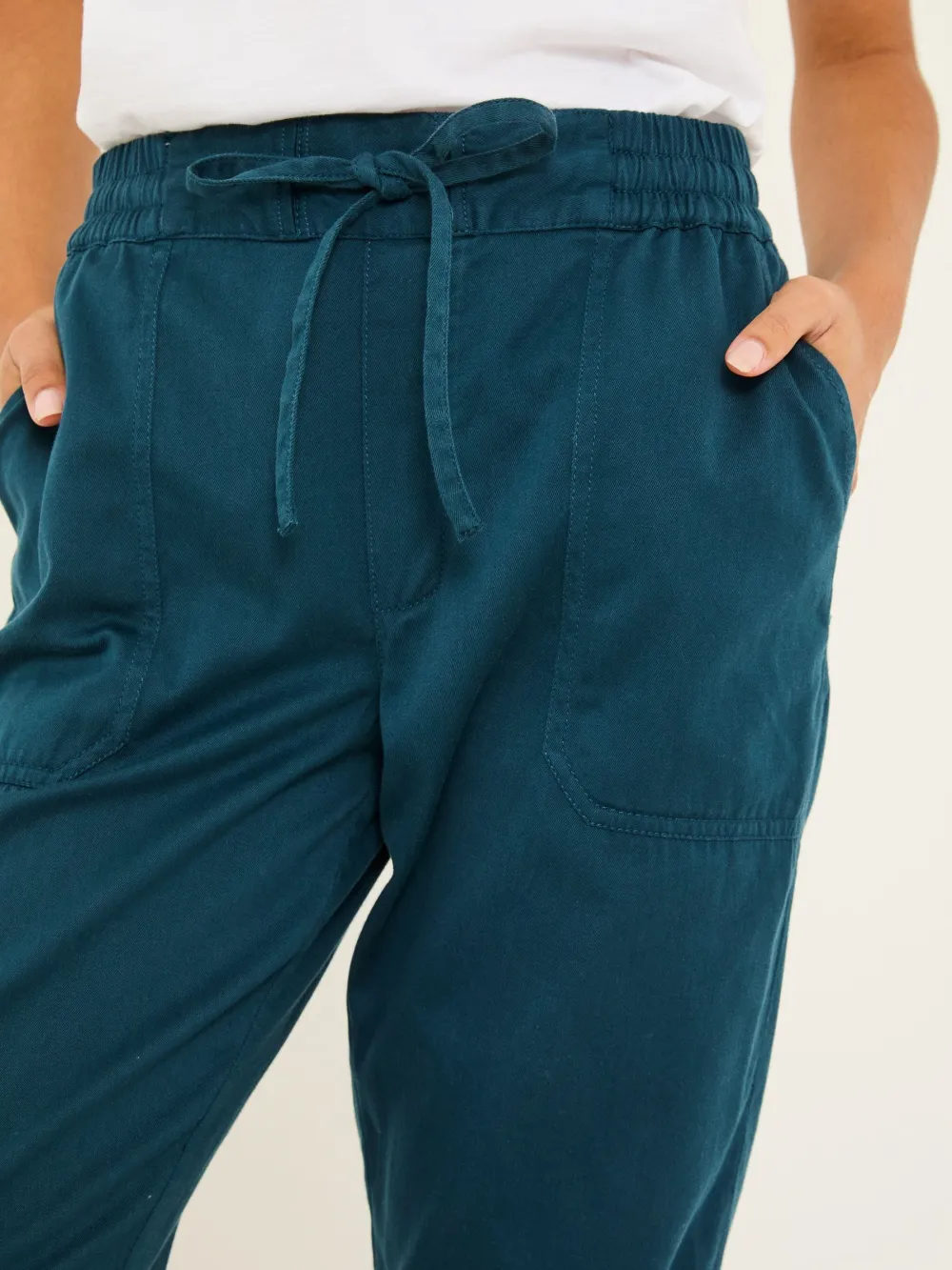 Blue Cuffed Cotton Joggers