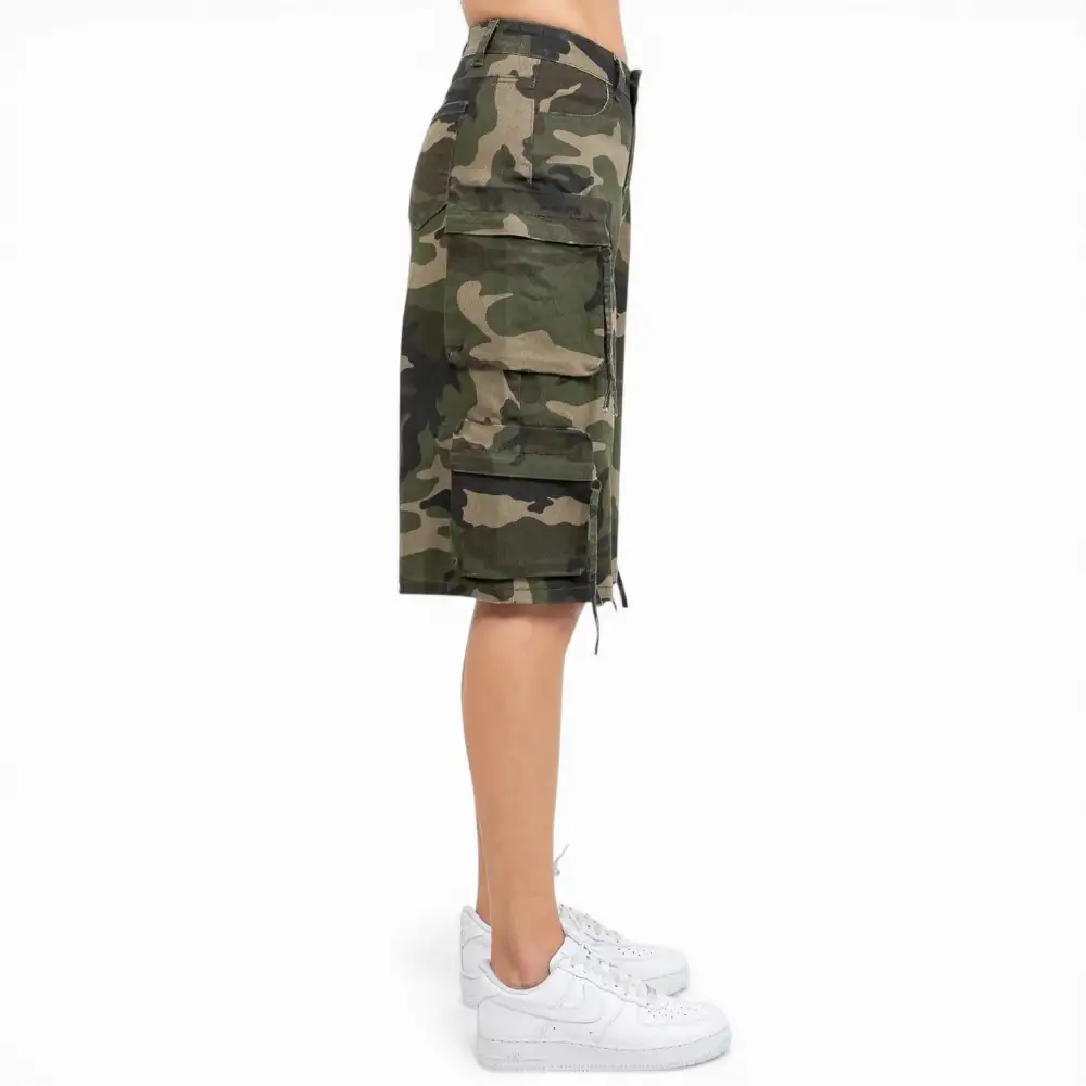 Multi-Pocket Denim Cargo Shorts