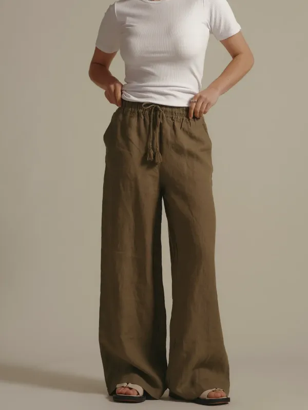 Wide Leg Linen Pants