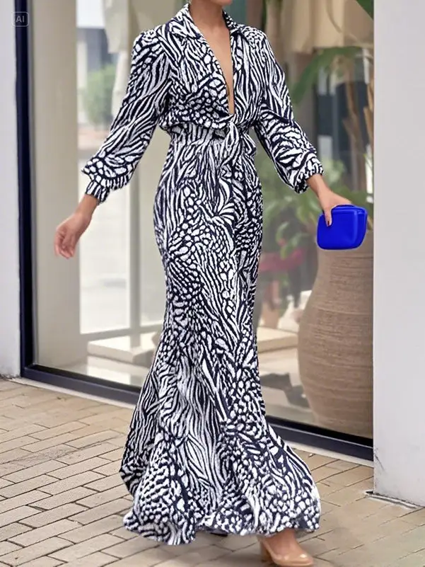 Losse Pofmouwen Geplooide Jumpsuits Met Split En Diepe
