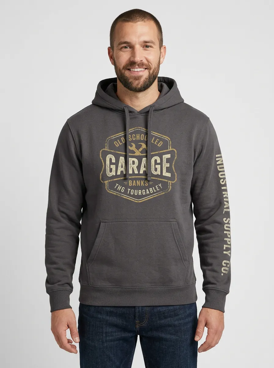 Men's Mechanic Garage Old School Graphic Hoodie