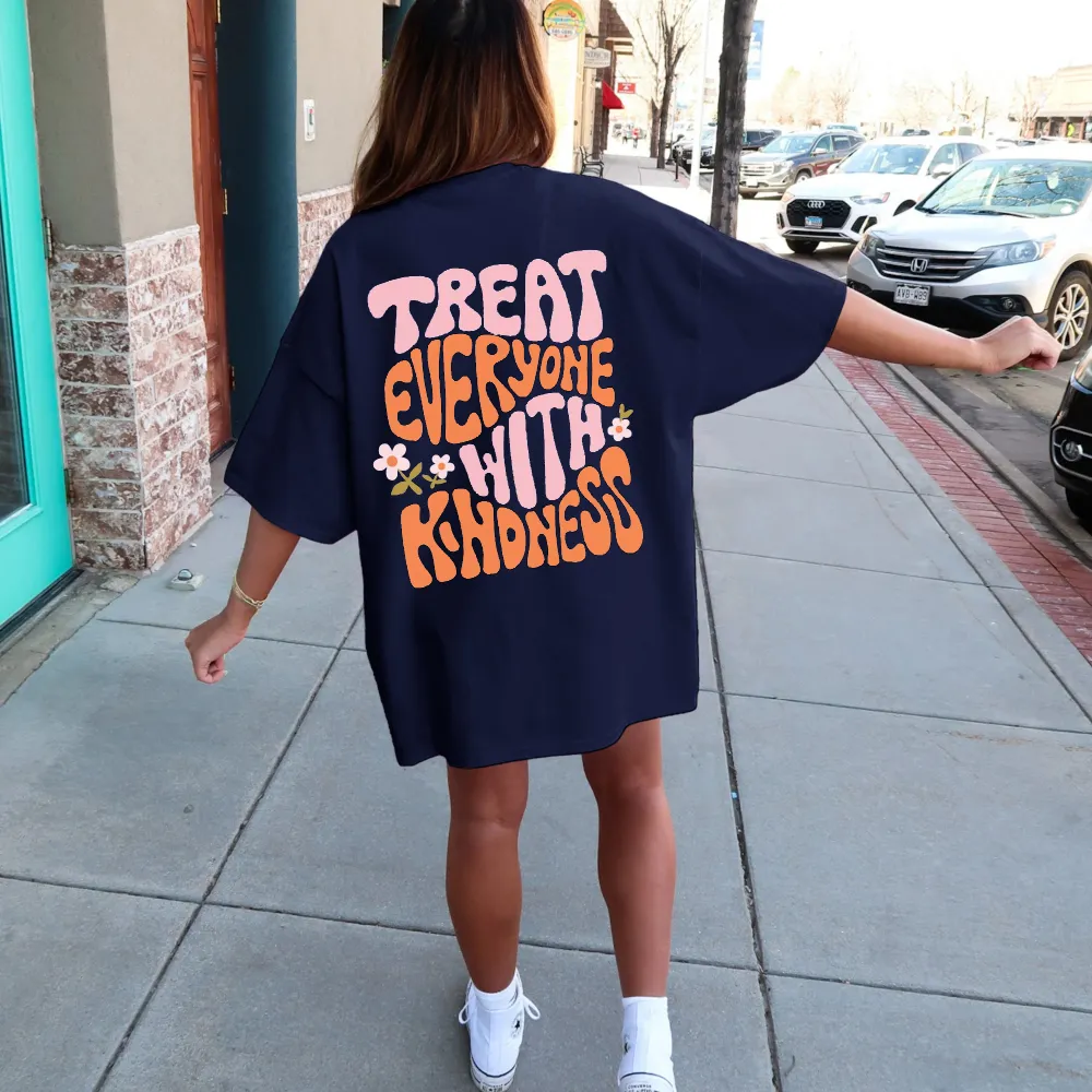 Kindness - Motif Printed Short - Sleeve Tee