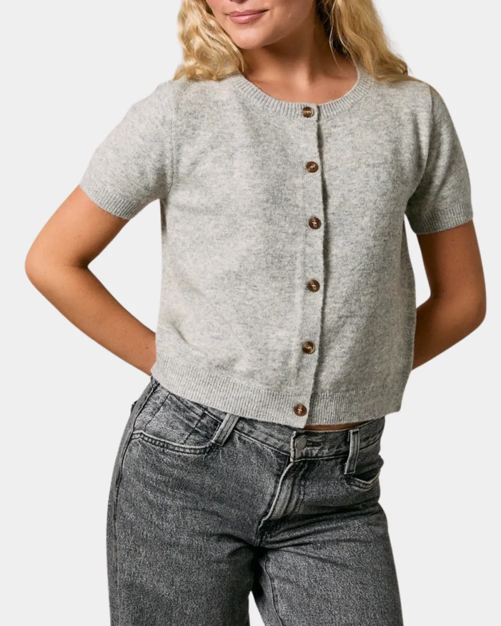 Relaxed Short Sleeve Sweater Top