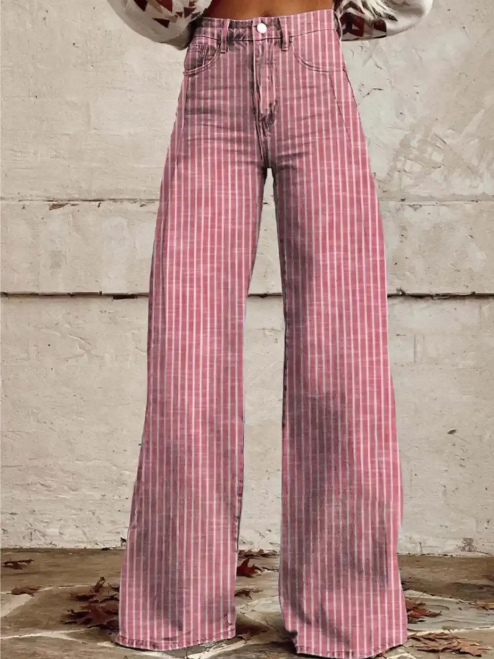 Sharp High Waist Wide Leg Denim Jeans