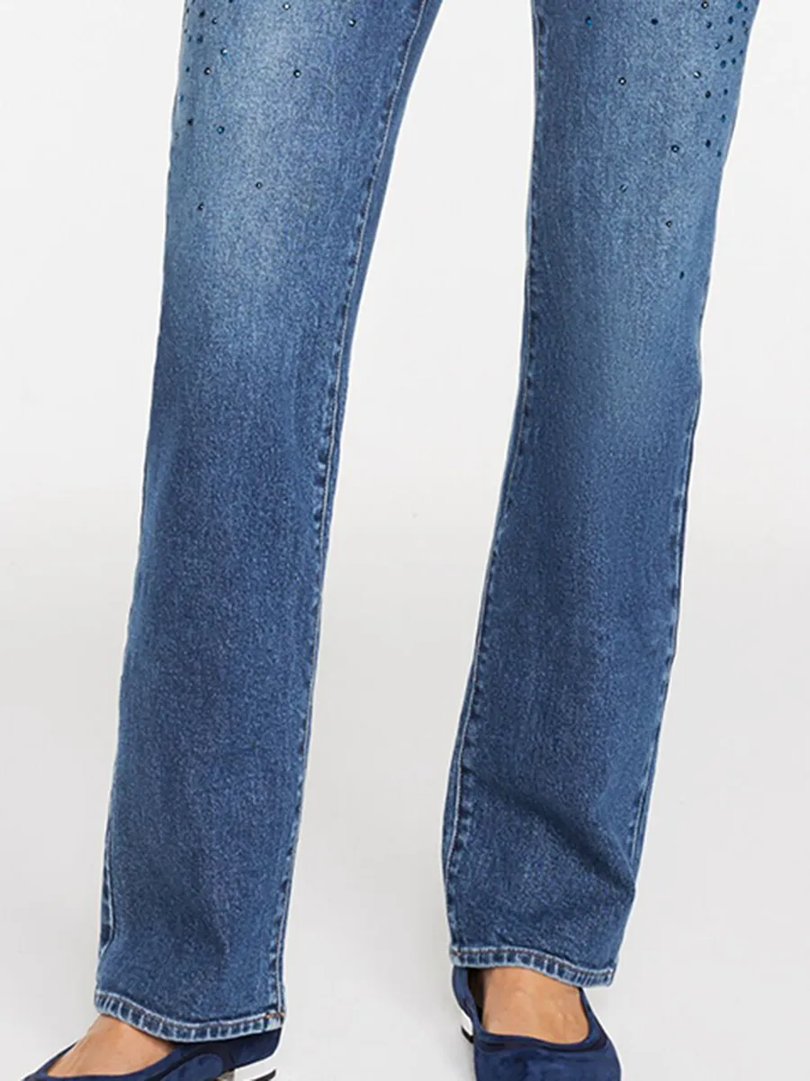 Women'S Casual  Sparkle Flared Denim Pants