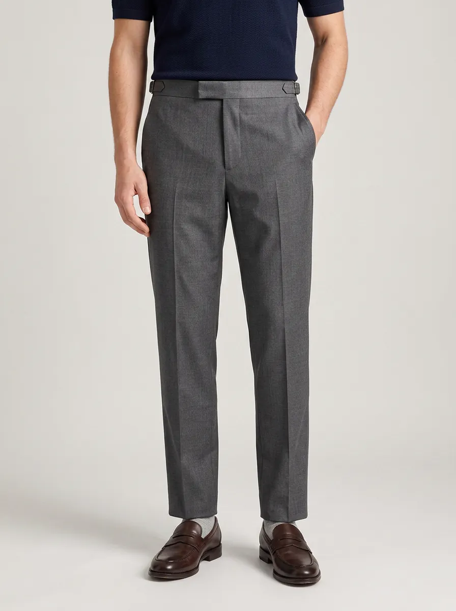 Men's Formal Business Grey Side-Adjuster Trousers