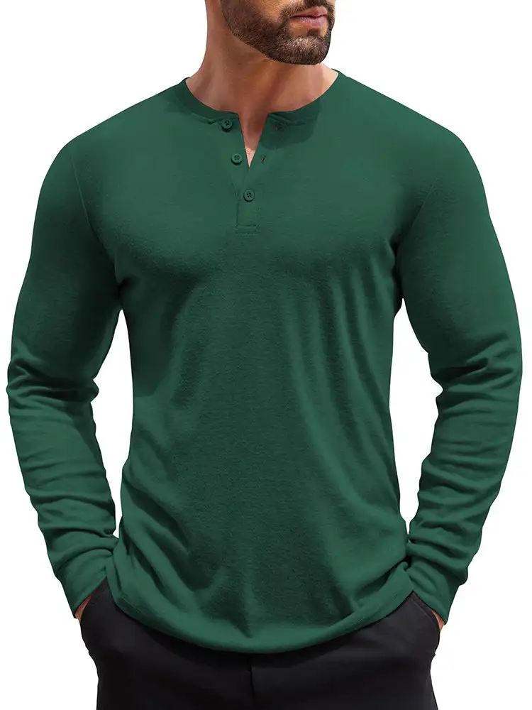 Fashion Lightweight Pullover Henley Shirt Hoodie