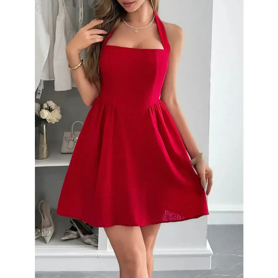 Halter Neck Summer Mini Dress