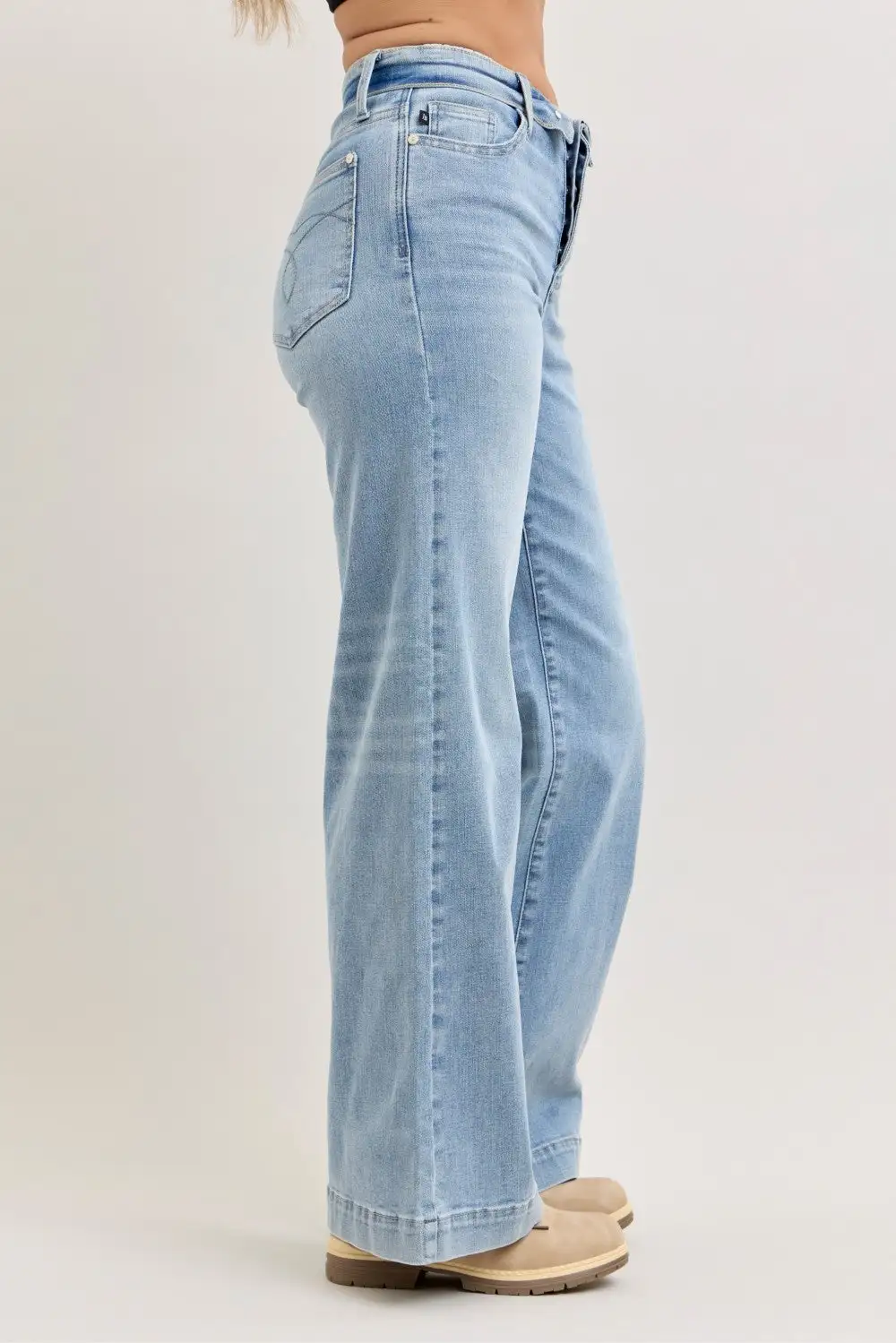 Mid Rise Wide Leg Jeans