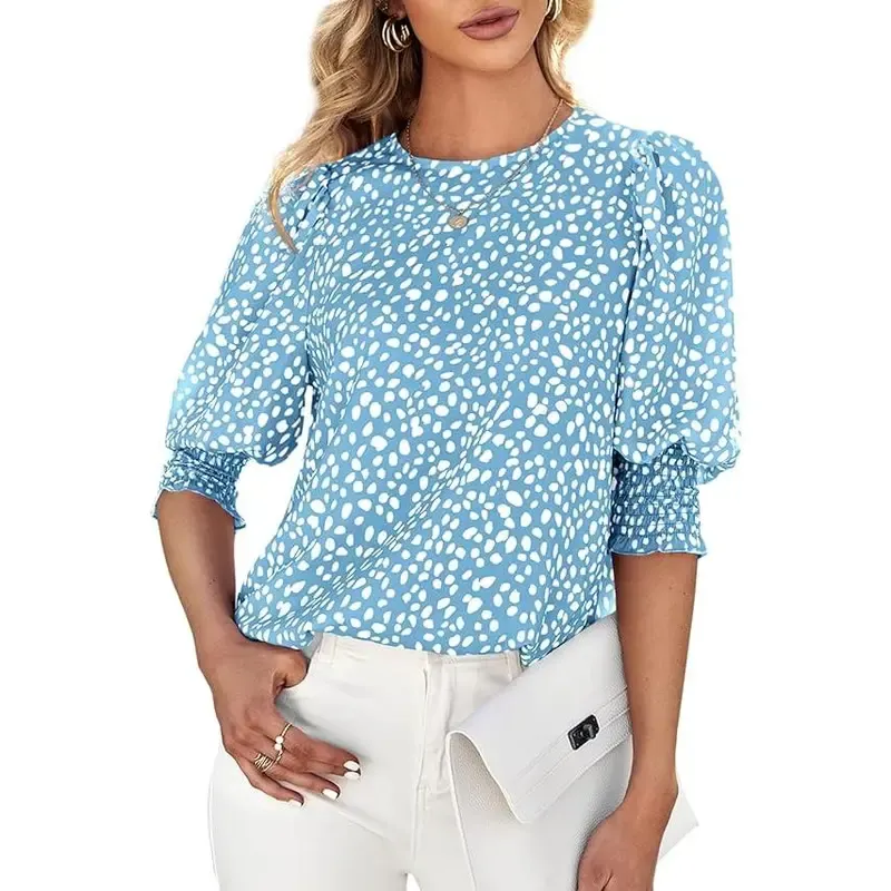 Women's Polka Dot 3/4 Sleeve Blouse