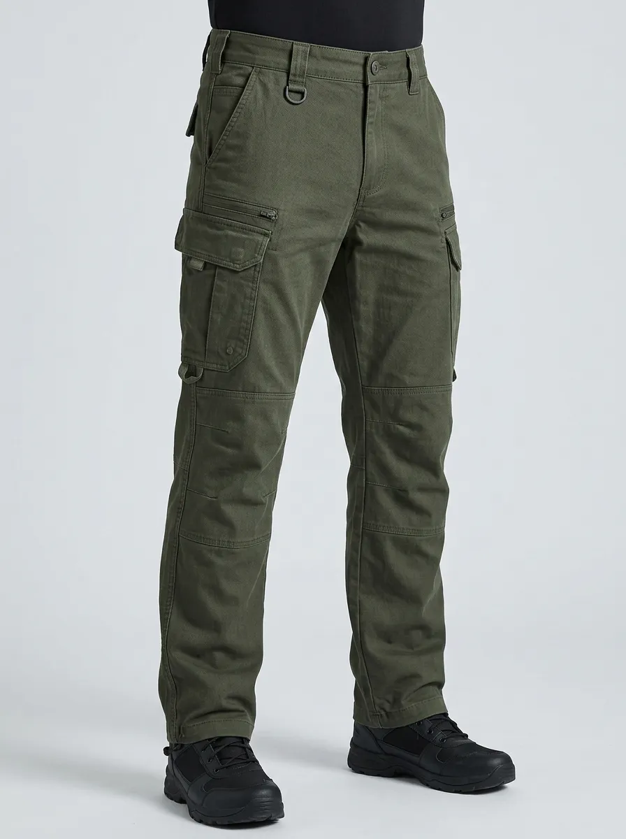 Men's Tactical Outdoor Multi-Pocket Olive Cargo Pants