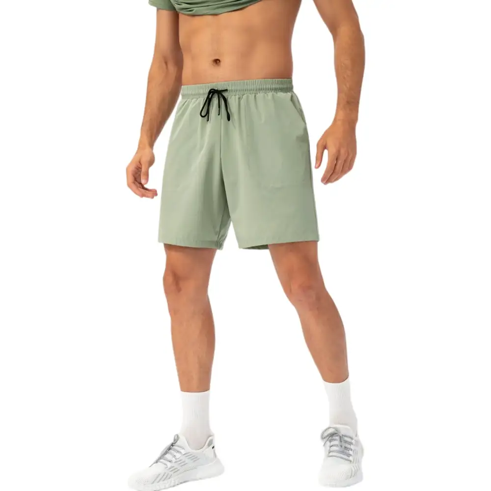 Refined Drawstring Elastic-Waist Side-Pocket Lightweight Men's Athletic Shorts