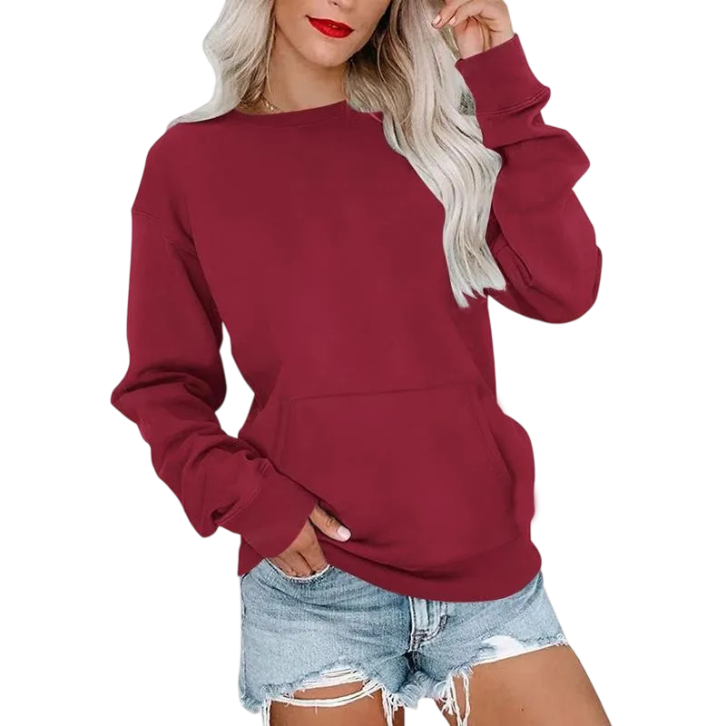 8PACK-Women's Crewneck Hoodless Sweatshir