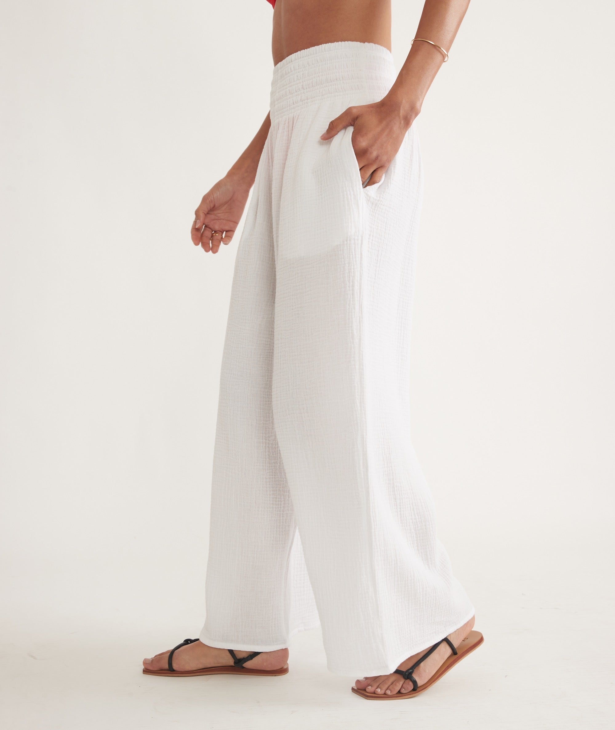 Flowy White Palazzo Pants