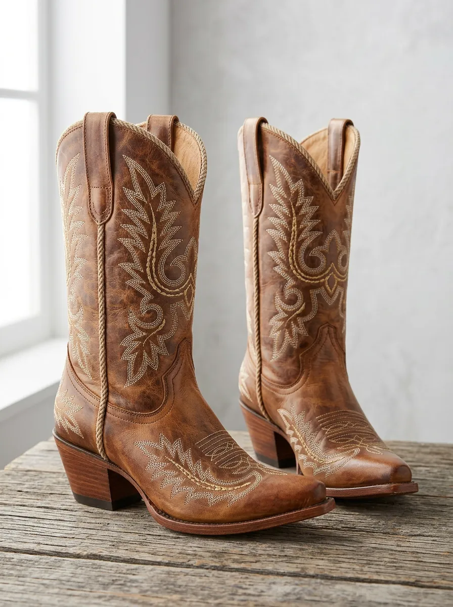 Women's Western Cowgirl Cowboy Embroidered Cowgirl Boots