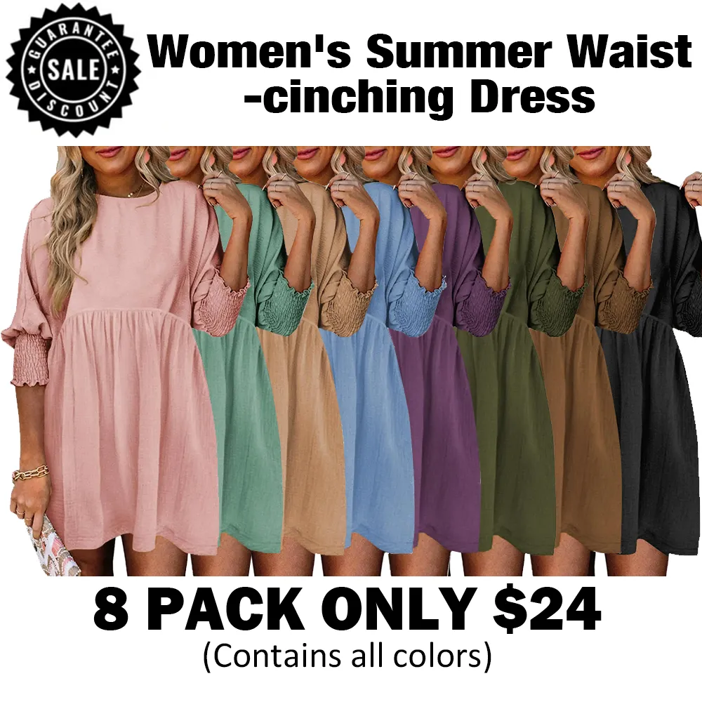 Women's Summer Waist-Cinching Dress🔥8-Pack - Only $24