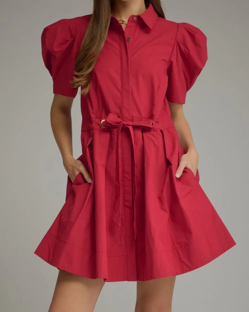 Puff Sleeve Mini Dress