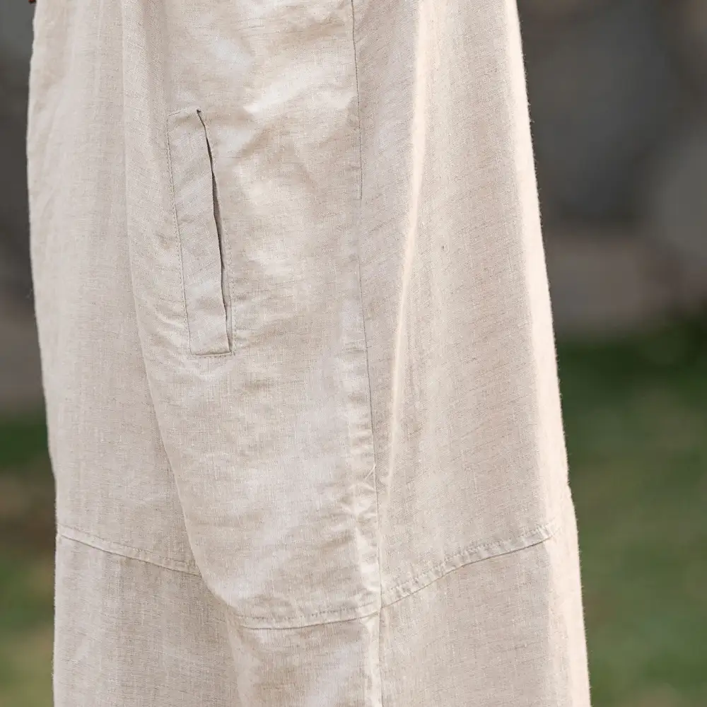 Classic Linen Cotton Midi Dress