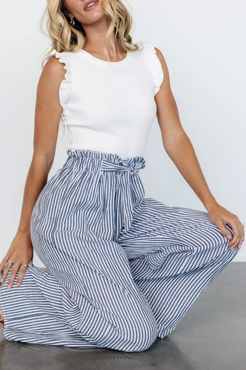 Daily Versatile Striped Loose Pants