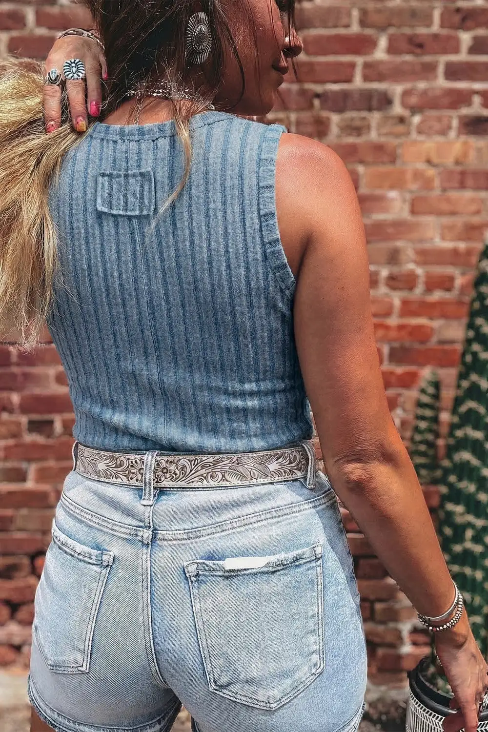 Pearl Slim Ribbed Tank Top