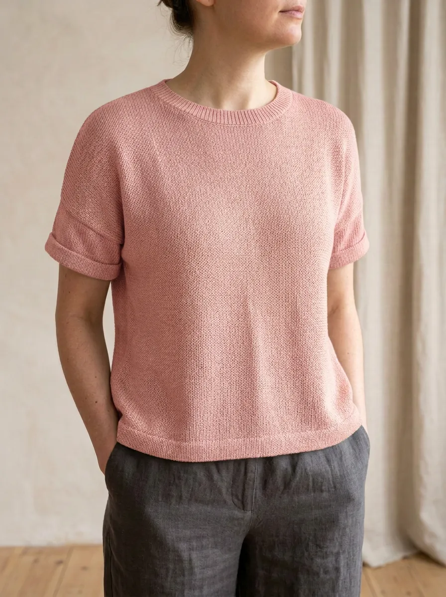 Women's Relaxed Layered Knit T-Shirt