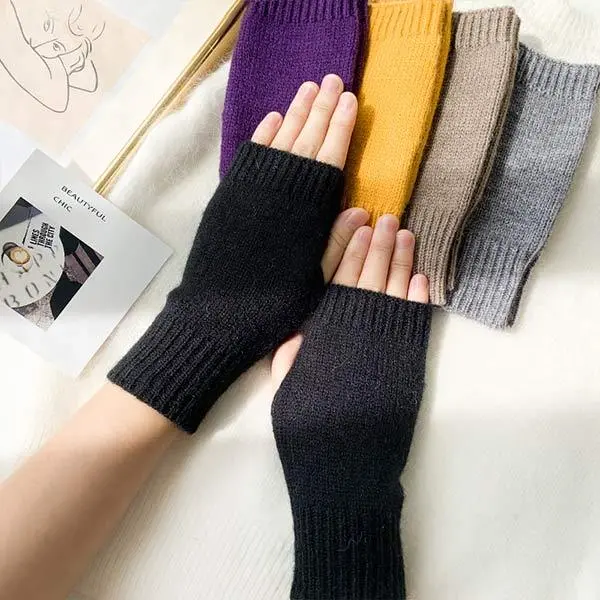 Women'S Knit Fingerless Gloves 87224550C
