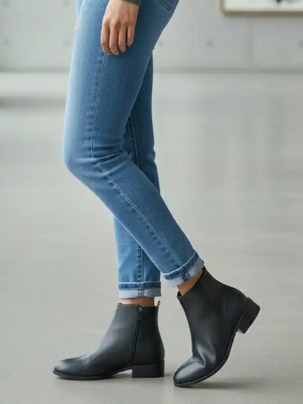 Women's Water Resistant Vegan Leather Ankle Boots