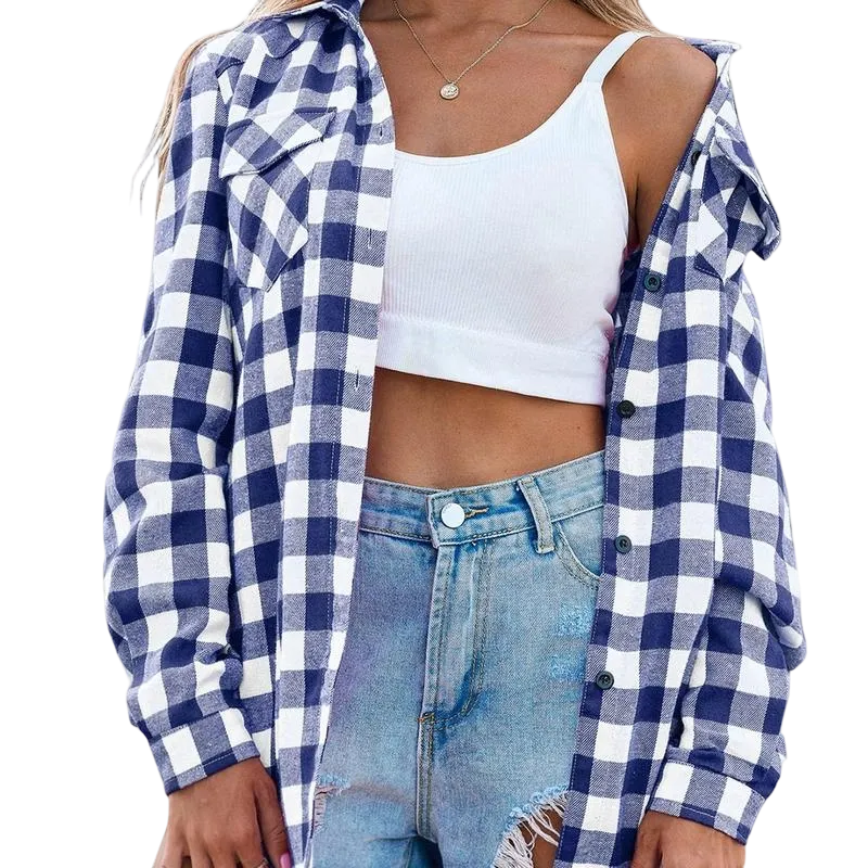 Women‘s Plaid Flannel Shirt