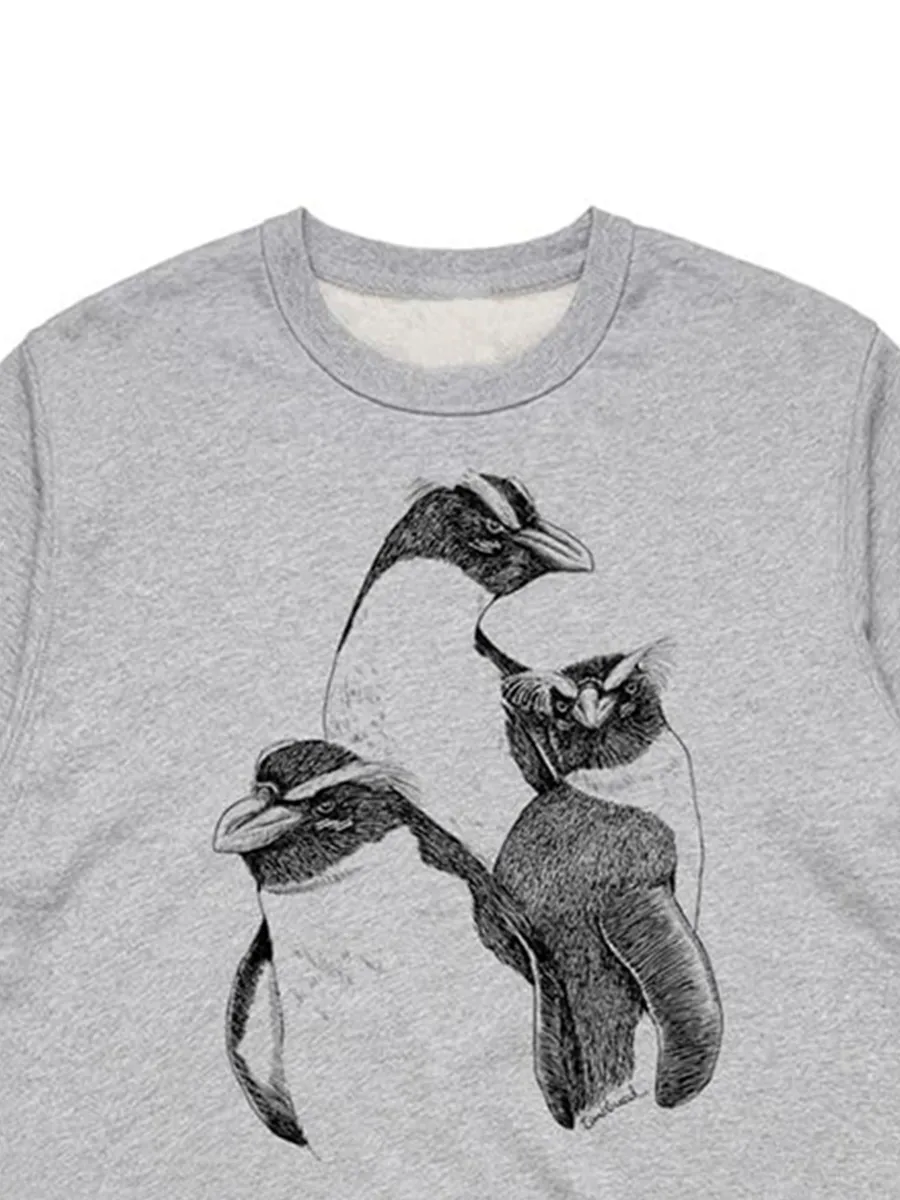 Simple Penguin Pattern Versatile Casual Sportswear Shirt
