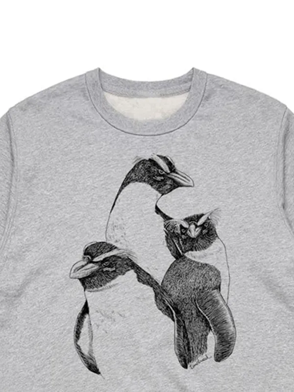 Simple Penguin Pattern Versatile Casual Sportswear Shirt