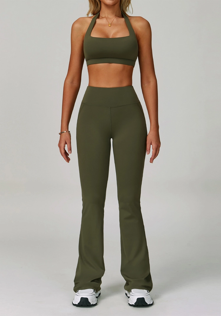 Cross Back Flare Leg Yoga Set