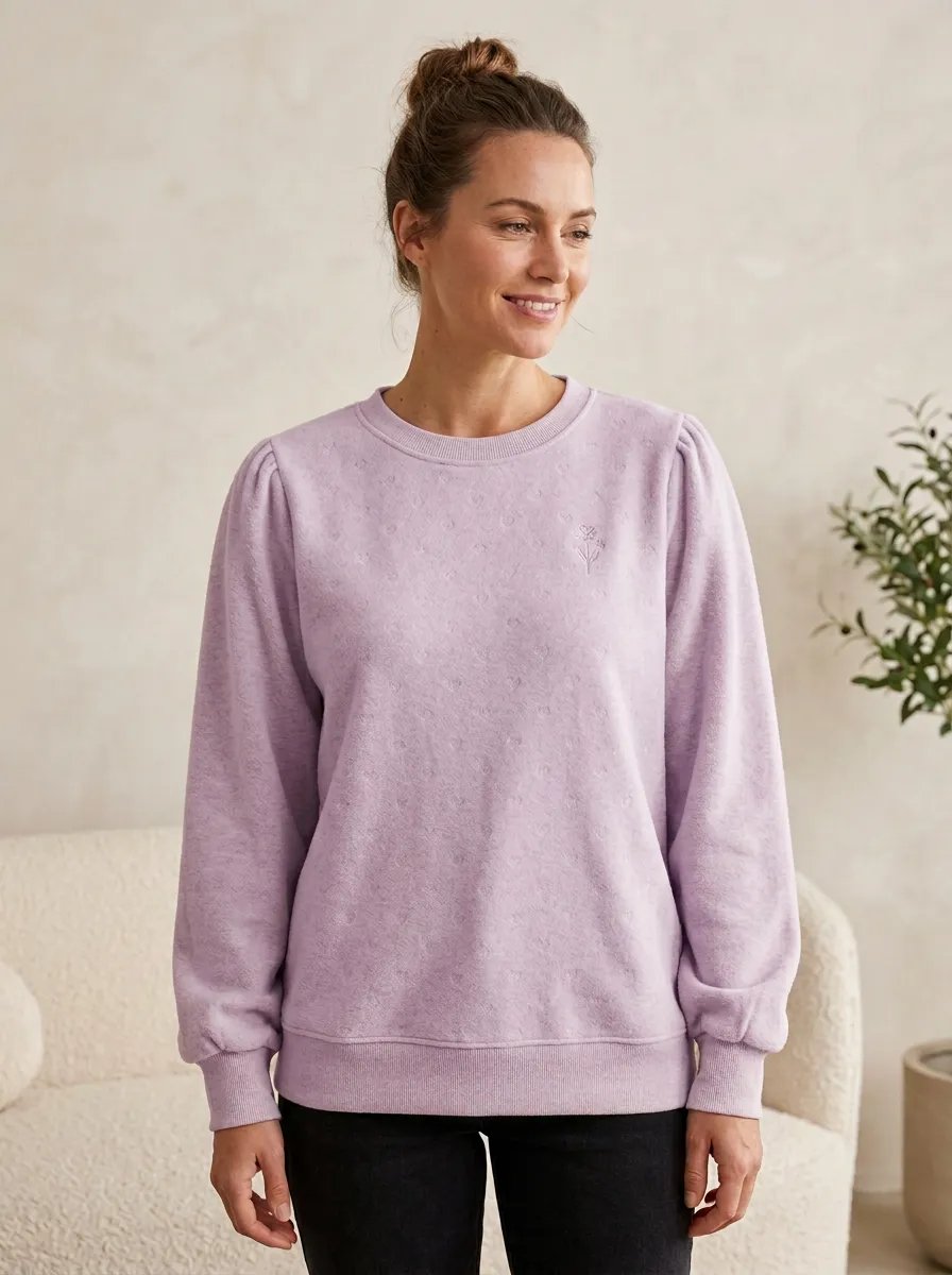 Easy-Wear Embroidered Fleece Collection Women's Fleece Crewneck Sweatshirt