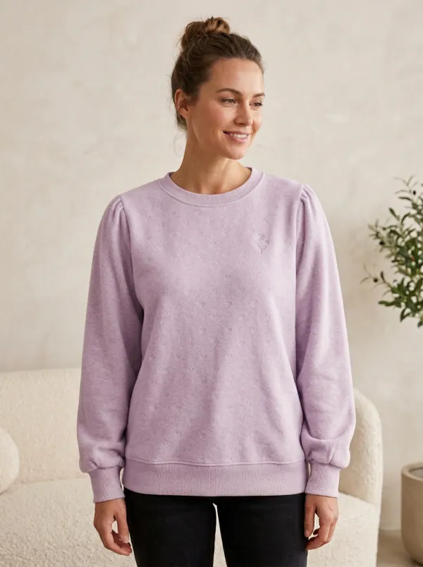 Easy-Wear Embroidered Fleece Collection Women's Fleece Crewneck Sweatshirt