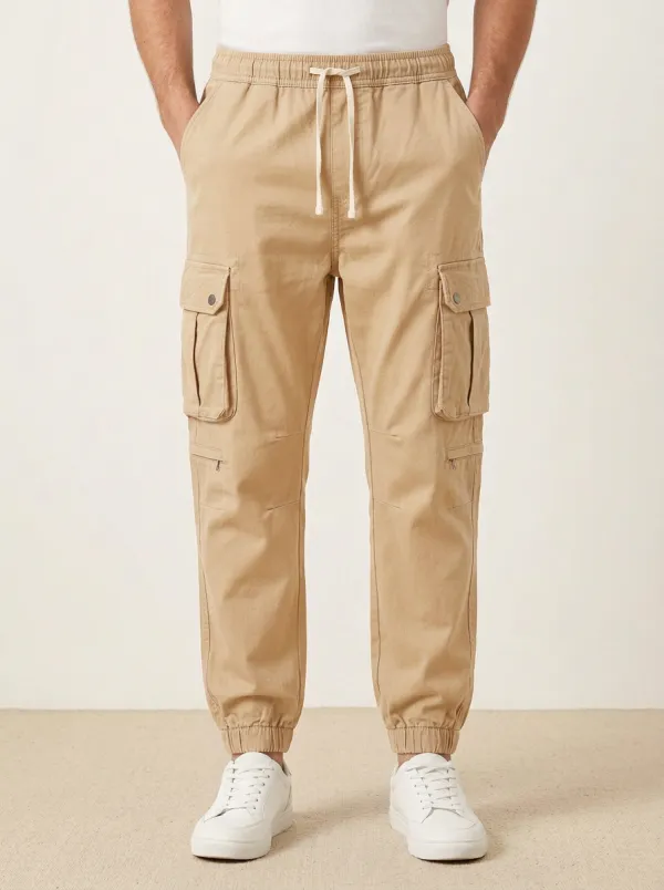 Multi-Pocket Drawstring Men's Cargo Pants